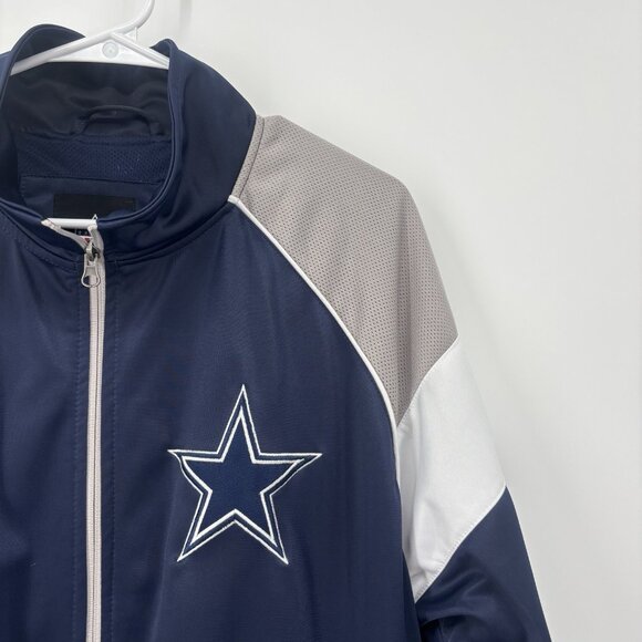 Dallas Cowboys NFL Men's Small Full-Zip Track Jacket America's Team Blue White - Picture 3 of 11
